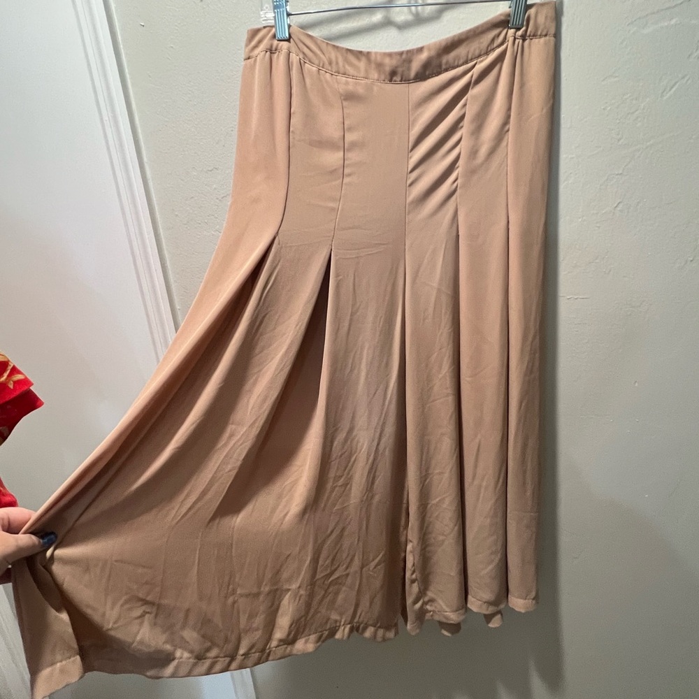 Large Tan gauchos wide leg soft material